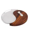 Nambe Yin Yang Cheese Board With Spreader, 2 Piece Set In Brown