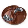 Nambe Yin Yang Chip And Dip Set, 4 Pieces In Brown