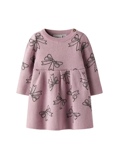 Name It® Baby Rebowe Knit Dress In Purple