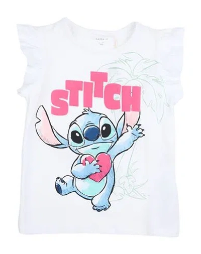 Name It® Babies' Name It Disney Toddler Girl T-shirt White Size 5 Cotton, Elastane