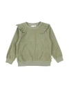 Name It® Name It Toddler Girl Sweatshirt Sage Green Size 6 Organic Cotton, Polyester In Sage Green