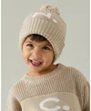 Namelyco Unisex Light Camel Letter Beanie - Little Kid In A - Light Camel