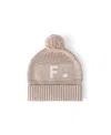 Namelyco Unisex Light Camel Letter Beanie - Little Kid In F - Light Camel