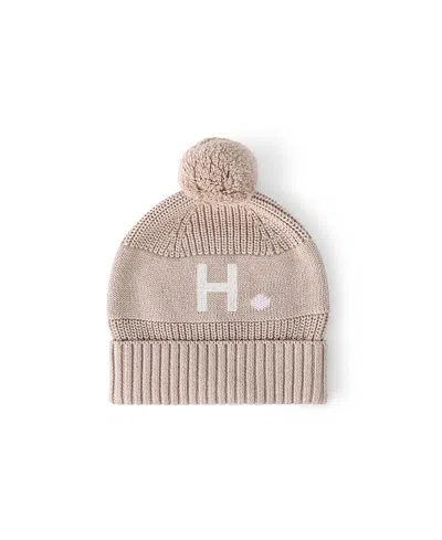 Namelyco Unisex Light Camel Letter Beanie - Little Kid In H - Light Camel