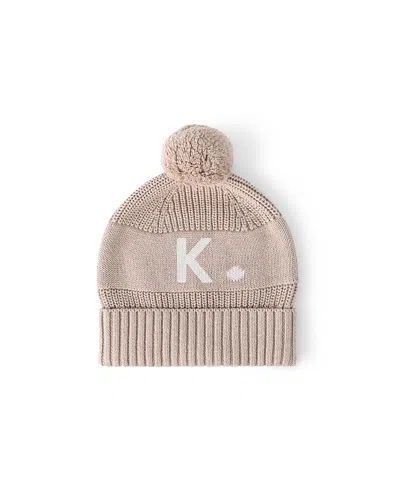 Namelyco Unisex Light Camel Letter Beanie - Little Kid In K - Light Camel
