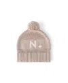 Namelyco Unisex Light Camel Letter Beanie - Little Kid In N - Light Camel