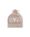 Namelyco Unisex Light Camel Letter Beanie - Little Kid In V - Light Camel