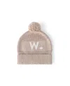 Namelyco Unisex Light Camel Letter Beanie - Little Kid In W - Light Camel