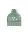 Namelyco Unisex Lily Pad Letter Beanie - Little Kid In V - Lily Pad