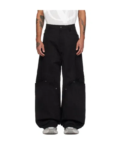 Namesake Black Antonio Stained Faux-suede Cargo Pants In Euphoric Black