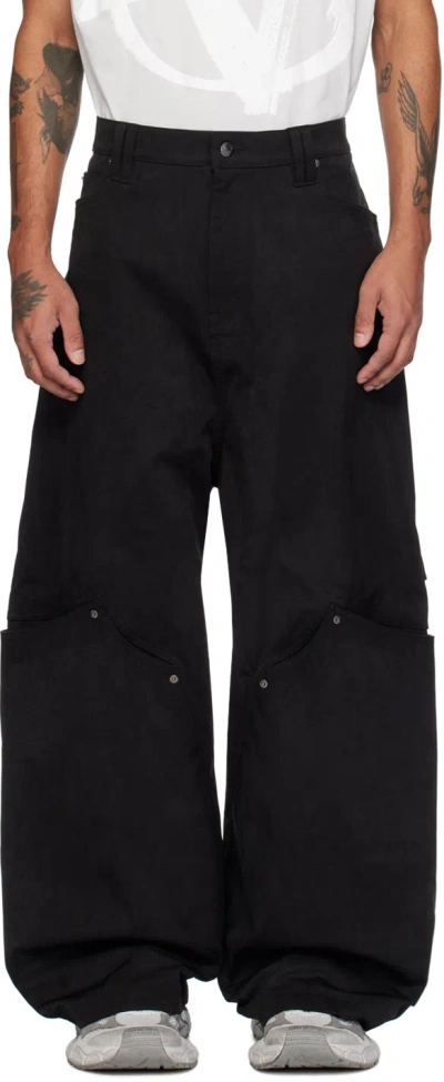 Namesake Black Antonio Stained Faux-suede Cargo Pants In Euphoric Black