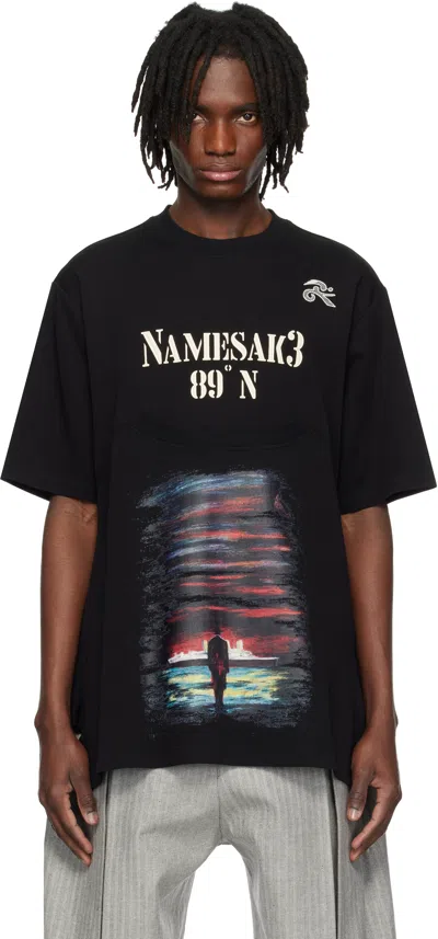 Namesake Black Collins Rowing T-shirt In Euphoric Black