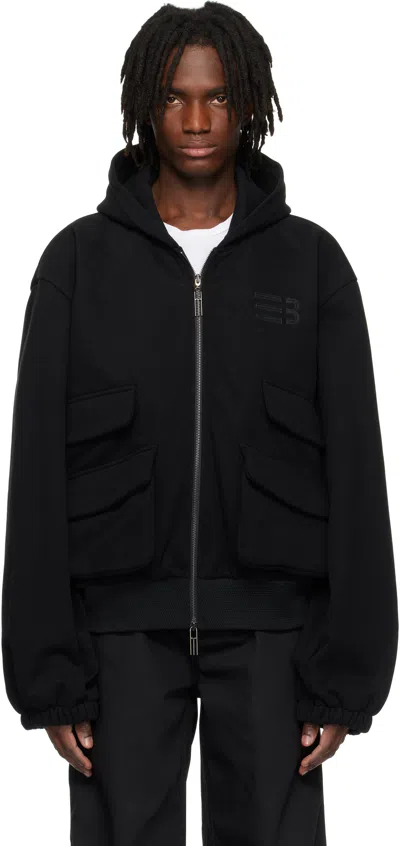 Namesake Black Hugo Globe Zip Hoodie In Euphoric Black