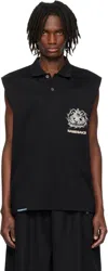 Namesake Black Richard Muscle Polo In Euphoric Black