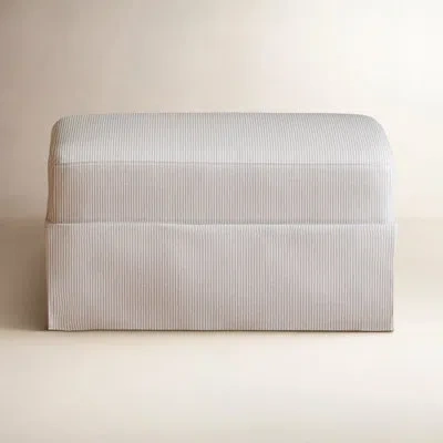 Namesake Crawford Gliding Ottoman In Eco-weave Fabric | Water Repellent & Stain Resistant In Cream