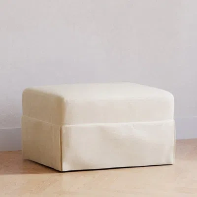 Namesake Crawford Gliding Ottoman In Eco-weave Fabric | Water Repellent & Stain Resistant In Cream
