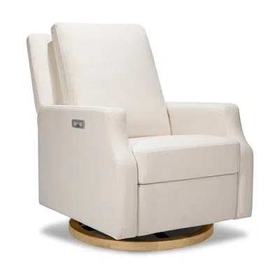 Namesake Crewe Electronic Recliner And Swivel Glider In Eco-performance Fabric In Cream Polyester