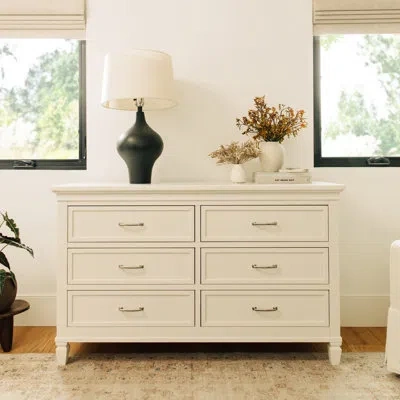 Namesake Darlington Wide 6 Drawer Double Dresser In Warm White