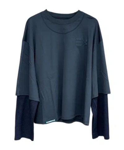 Namesake Mayo Oversized Earth Double Sleeve T-shirt In Blue