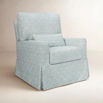 Namesake Morris & Co. X  Crawford Swivel Glider In Bellflowers In Powdered Blue