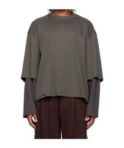 Namesake Oversized Globe Double Sleeve T-shirt In Black