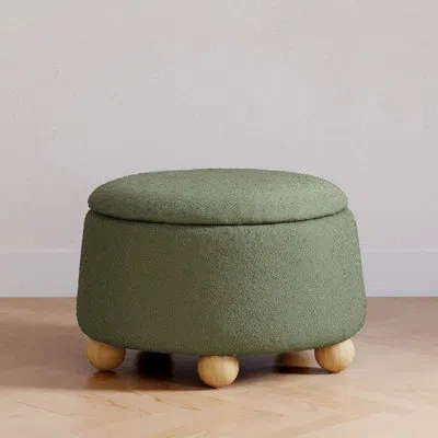 Namesake Tuffet Upholstered Ottoman In Olive Boucle