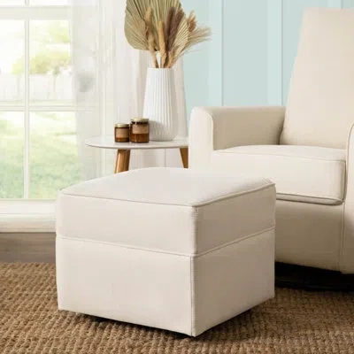 Namesake Willa / Alden Gliding Ottoman In Cream Eco-weave