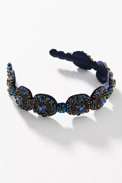 Namjosh Crystal Headband In Blue