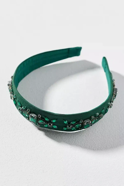 Namjosh Rhinestone Headband In Green