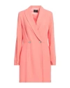 Nam-myo Woman Overcoat & Trench Coat Coral Size Xl Polyester, Elastane In Red