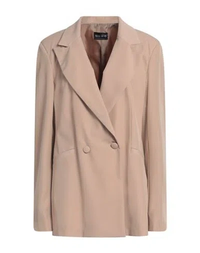 Nam-myo Woman Blazer Light Brown Size 12 Polyester, Elastane In Beige