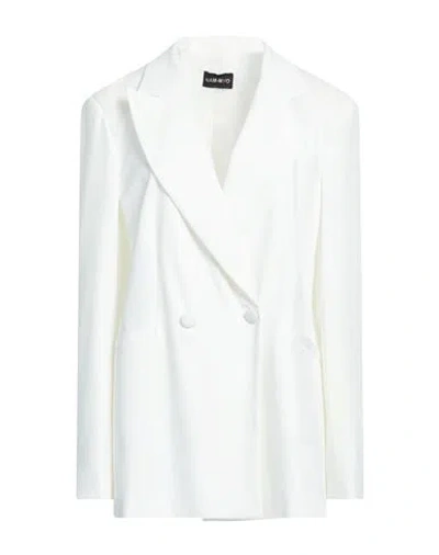Nam-myo Woman Blazer White Size 10 Polyester, Elastane