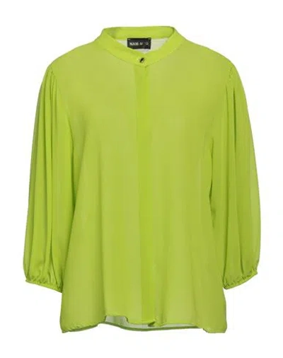 Nam-myo Woman Shirt Lime Green Size L Polyester
