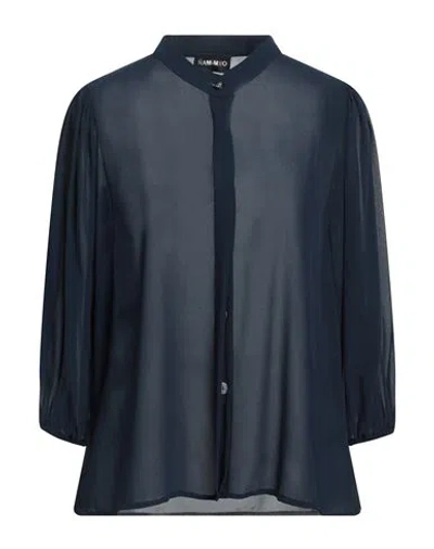 Nam-myo Woman Shirt Midnight Blue Size L Polyester In Blue