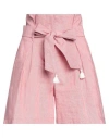Nanà Italian Heart Woman Shorts & Bermuda Shorts Brick Size S Polyester, Cotton, Linen In Red