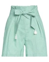 Nanà Italian Heart Woman Shorts & Bermuda Shorts Green Size Xs Polyester, Cotton, Linen