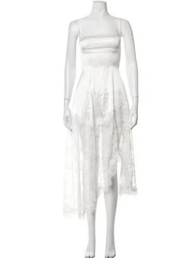 Pre-owned Nana Jacqueline Acetate Midi Length Dress W/ Tags In White