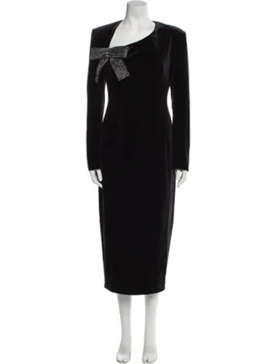 Pre-owned Nana Jacqueline Asymmetrical Long Dress W/ Tags In Black