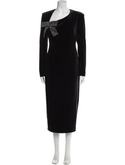 Pre-owned Nana Jacqueline Asymmetrical Midi Length Dress W/ Tags In Black