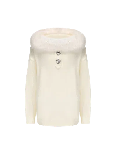 Nana Jacqueline Ava Fur Sweatshirt (white)