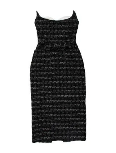 Pre-owned Nana Jacqueline Bateau Neckline Knee-length Dress In Black