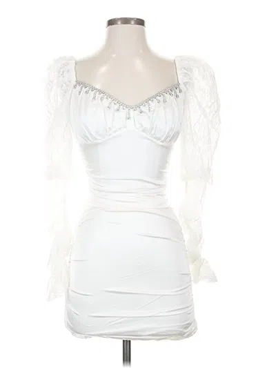 Pre-owned Nana Jacqueline Cocktail Dress In White