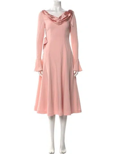 Pre-owned Nana Jacqueline Cowl Neck Midi Length Dress W/ Tags In Pink