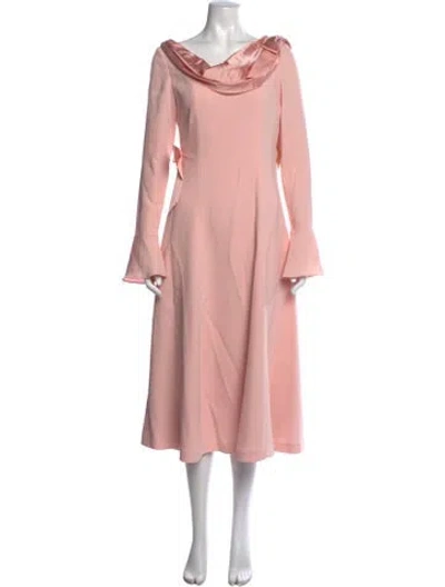 Pre-owned Nana Jacqueline Cowl Neck Midi Length Dress W/ Tags In Pink