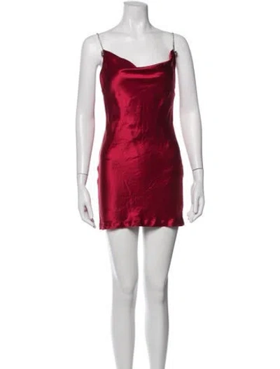 Pre-owned Nana Jacqueline Cowl Neck Mini Dress In Red