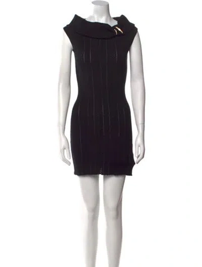 Pre-owned Nana Jacqueline Cowl Neck Mini Dress W/ Tags In Black