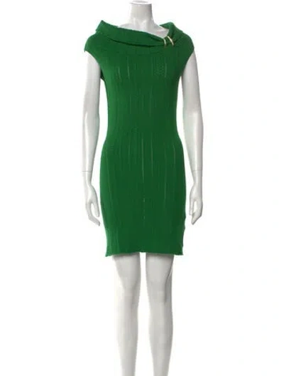 Pre-owned Nana Jacqueline Cowl Neck Mini Dress W/ Tags In Green