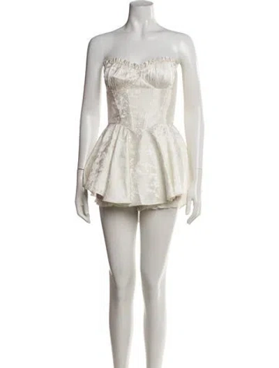Pre-owned Nana Jacqueline Floral Print Mini Dress W/ Tags In Neutrals