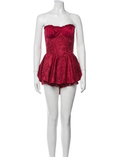 Pre-owned Nana Jacqueline Floral Print Mini Dress W/ Tags In Red