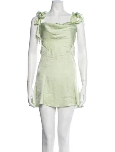 Pre-owned Nana Jacqueline Halterneck Mini Dress In Green